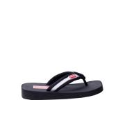 Elegante Svarte Flip Flop Mules