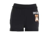 Sorte Teddybjørn Shorts med Frynse Detaljer