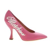 Rosa Skinn Logo Spisse Pumps