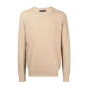 Klassisk Beige Strikket Pullover