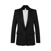 Atlin_2 Blazer, Svart, Slim Fit, Skulderputer