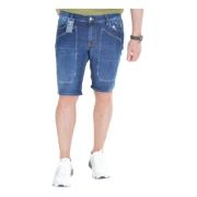 Blå Denim Shorts for Menn