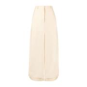 Beige A-linje Splitt Maxi Bukser