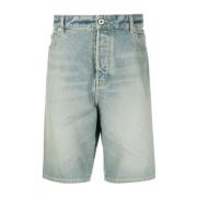 Stilige Blå Denim Shorts for Menn