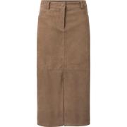 Beige Depeche Mud Suede Stretch Skirt Skjørt