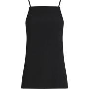 Sort Calvin Klein Crinkled Jersey Cami Top Overdeler