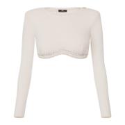 Jersey Crop Top med Strass