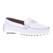 Loafer in white tumbled leather