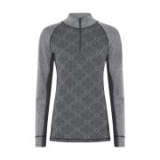 Blå Dovre Longsleeve Shirt W/Zipper Genser