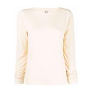 Beige Casual Rund Hals Genser