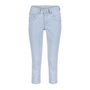 Denim Stripet Capri Bukse