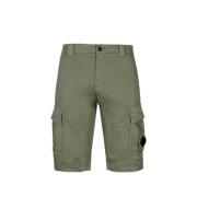 Stretch Sateen Cargo Shorts med Linse Detalj