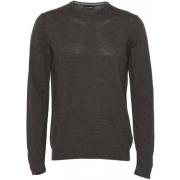 Brun Clean Cut Merino Wool Crew Gensere