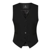 Elegant Svart Vest Blazer