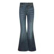 Dusky Blue Flared Jeans for Kvinner