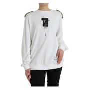 Luksus Svart Hvit Crew Neck Sweater