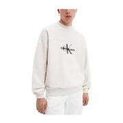 Teksturert Beige Herresweatshirt