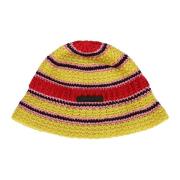 Stripet Bomull Heklet Beanie