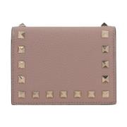 Studded Lær Lommebok i Blush Pink