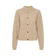 Beige Kort Cardigan Alphagz Stil