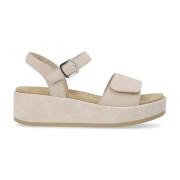 Beige Casual Flate Sandaler Kvinner