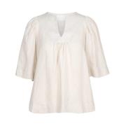 Ellie Linen Top Beige