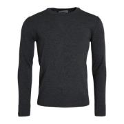 Mørk Grå Ull Crew Neck Sweater