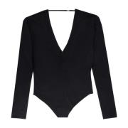 Luksus Ull Kasjmir Silke V-Hals Bodysuit