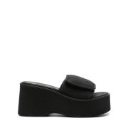 Svart Logo Slipper Sandaler