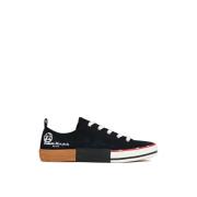 Logo Canvas Sneakers Svart Gummi