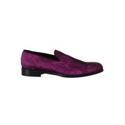 Luksus Jacquard Loafers Lilla Svart