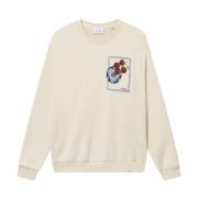 Bomull Crewneck Sweatshirt med Screen Print