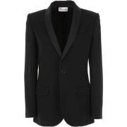 Svart Tuxedo Lapel Blazer