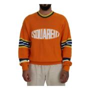 Logo Print Crewneck Sweater Orange