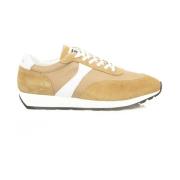 Høy såle sneaker beige skinn menn