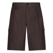 Brun Bomull Poplin Bermuda Shorts