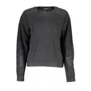 Sort Bomull Crew Neck Genser