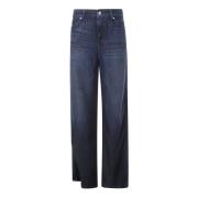 Blå Denim Straight Leg Jeans