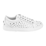 Skinn sneakers med metallstjernedetalj