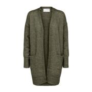 Alpakka Strikk Lang Cardigan