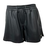 Sorte Dame Shorts i Skinnimitasjon