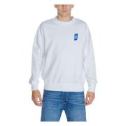 Hvit Langermet Rund Hals Sweatshirt