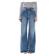 Vintage Blue Wide-Leg Denim Jeans