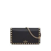 Svart Studded Chain Wallet Veske