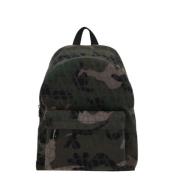 Camouflage Canvas Ryggsekk med Ikonisk Toile Motiv