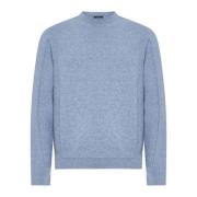 Lysblå Ull Kasjmir Crew Neck Genser