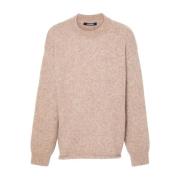 Beige Alpaca Sweater Crew Neck