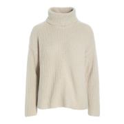 Gamine Knit Høyhalset Genser Ivory