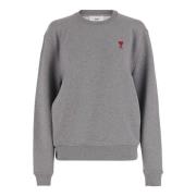 Grå Bomull Crew Neck Sweatshirt