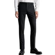 Sort Stretch Wool Slim Suit Bukser